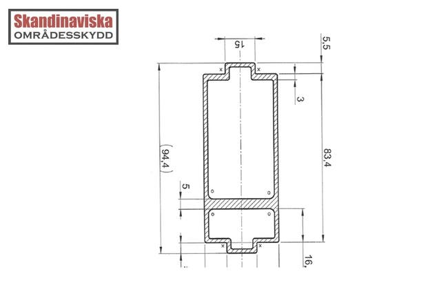 Ingjutningsgods för 8 kantig stolpe